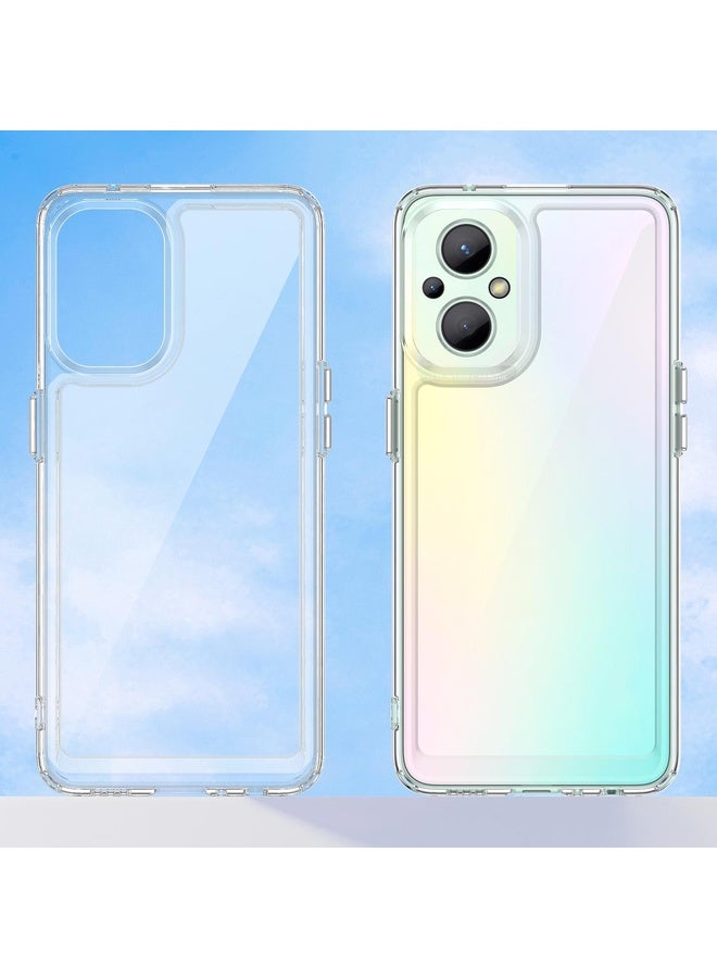 Case Cover For OPPO A96 5G Colorful Series Acrylic + TPU Phone Case(Transparent)