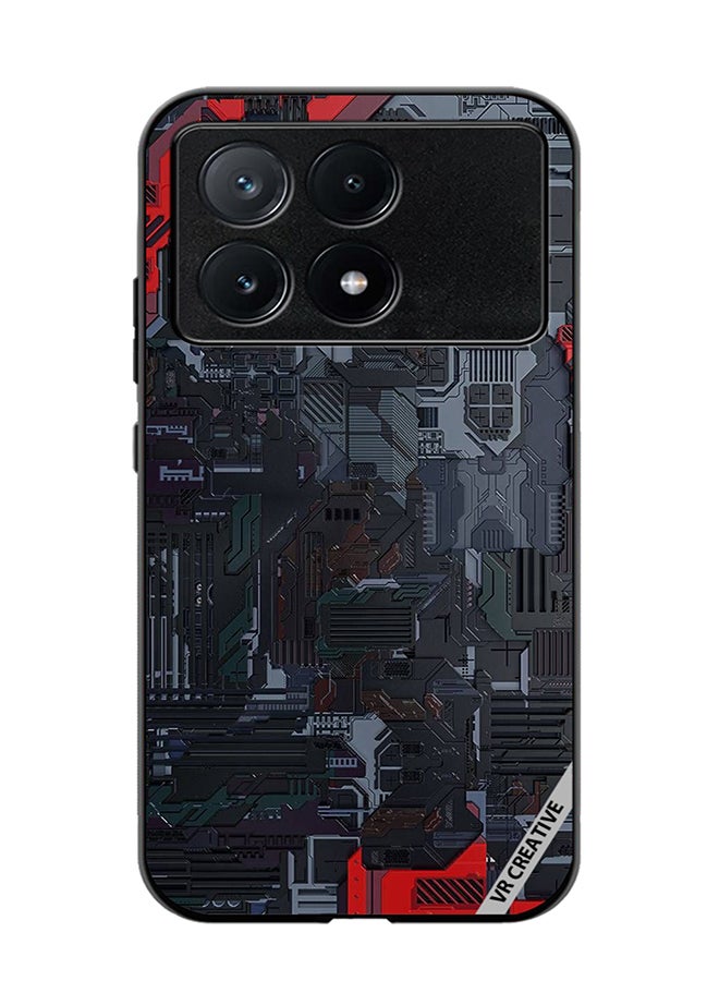 VR CREATIVE Protective Case Cover For Xiaomi Poco X6 Pro Tech Design Multicolour - Image 1