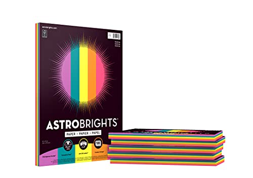 Astrobrights Colored Paper, 8.5" x 11", 24 lb/89 gsm, "Tropical" 5-Color Assortment, 100 Count (Pack of 6) - 600 Sheets in Total (91796) - Image 1