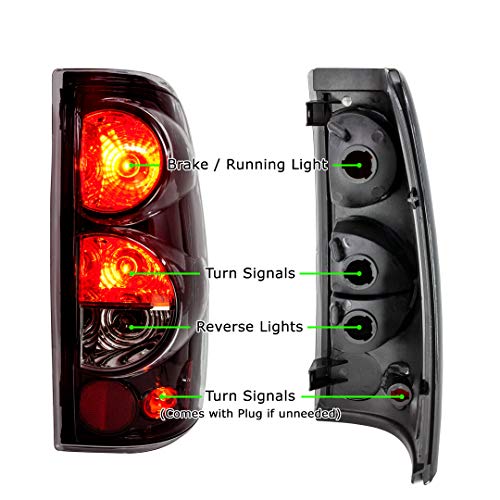 CPW Tail Lights For Chevy Chevrolet Silverado 1999 2000 2001 2002 2003 2004 2005 2006 2007 1500/2500/3500 GMC Sierra 1999-2003 Taillights Assembly Pickup Brake Rear Lamps Glossy Black/Clear - Image 2