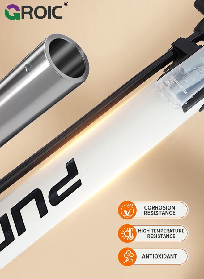 GROIC Floor Bike Pump with Pressure Gauge,160 PSI High Pressure, Bicycle Pump Compatible with Presta and Schrader Valve, Bike Air Tire Pump for Road Bike, MTB, Hybrid, Balls  - Image 3