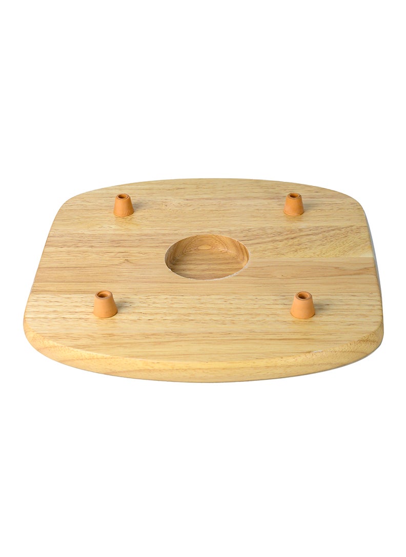 BILLI - Billi Glass Cake Dome with Rubberwood Base – Glass Dome Reversible for Use as Salad Bowl, W28.5 x L28.5 x H16 cm - Image 1