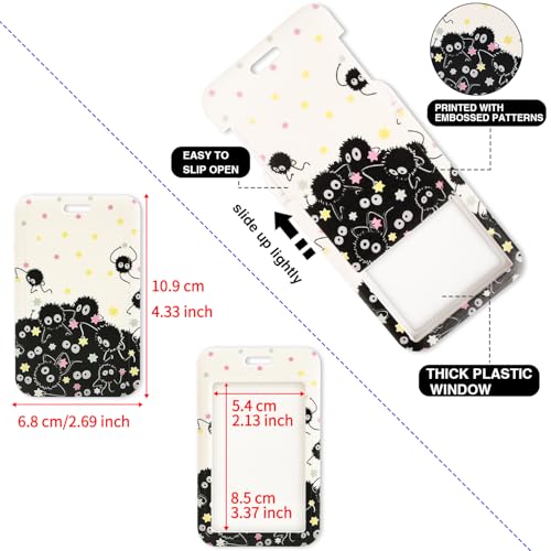 Pounchi Soot Sprite Retractable Badge Reels (2 Pack) with Cute Name Tag Badge Holder (2 Pack) Cute Anime ID Badge Holders Nursing Badge Reel Badge Clip Gifts for Teens Kids - Image 3