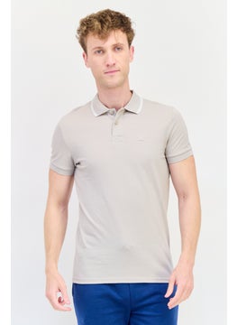 RBX Men Sportswear Fit Short Sleeves Outdoor Polo Shirt, Beige  - Image 1