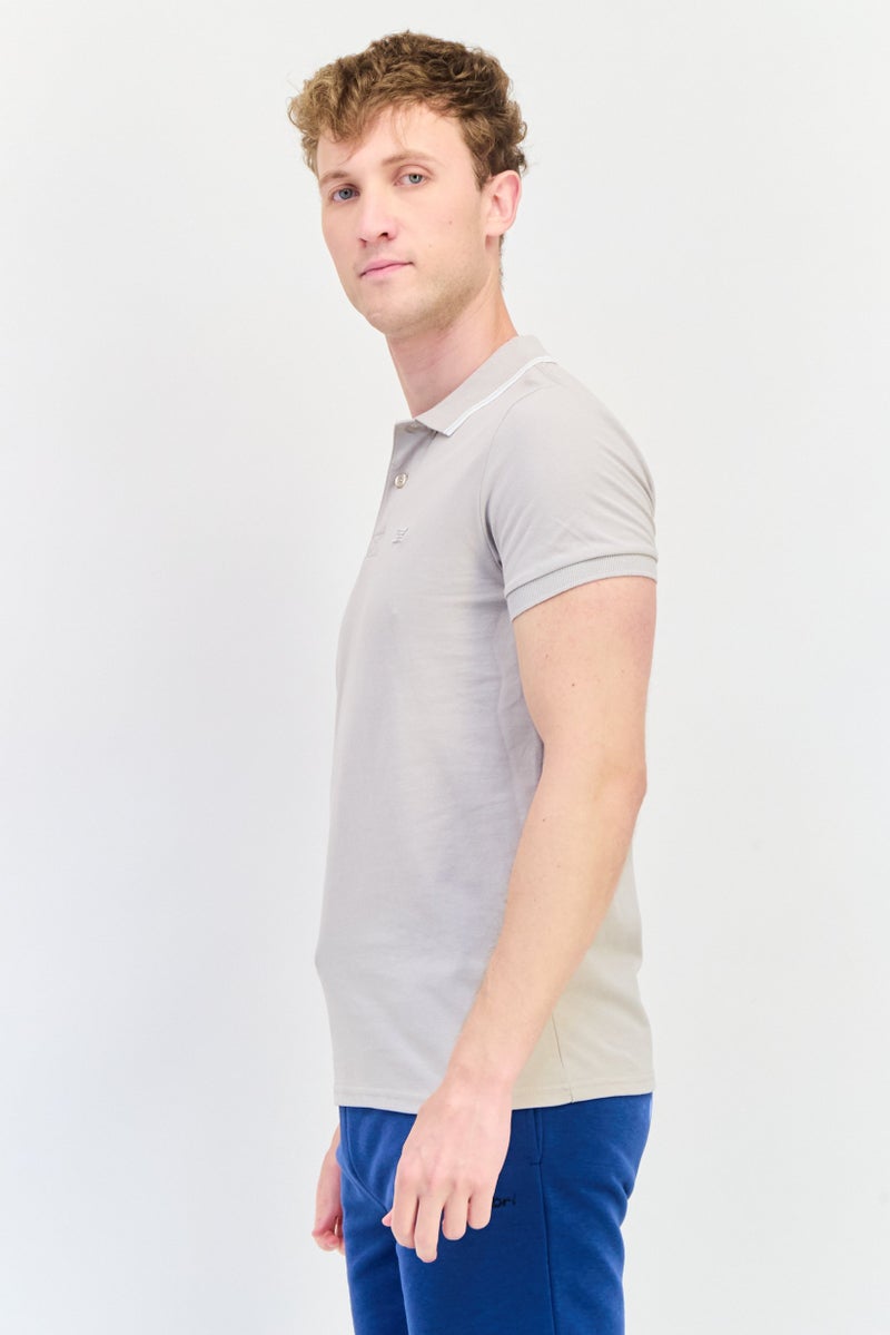 RBX تي شيرت بولو للرجال بأكمام قصيرة مناسب للرياضة في الهواء الطلق، بيج - Image 2