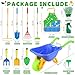 Magic4U 11Piece Kids Gardening Set with Wheelbarrow Shovel Rake Hoe Gloves Apron HeavyDuty Steel Tools Interchangeable Handles Outdoor Yard Toys for Boys Girls Ages 38 - Image 4