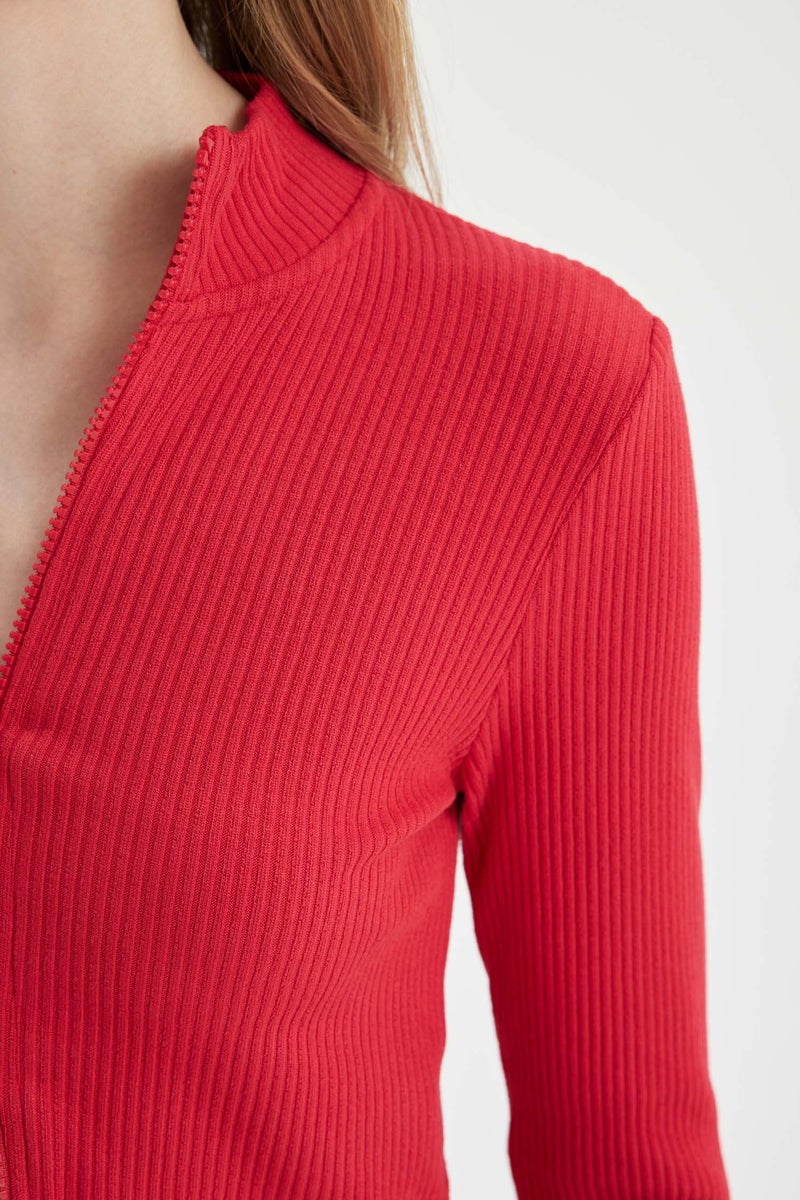 DeFacto Woman Slim Fit High Neck Camisole Cardigan - Image 5