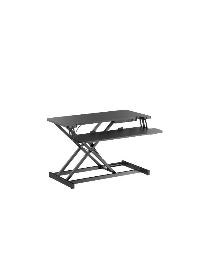 نيوستار حامل مكتب جلوس-وقوف نيوستار مع صينية لوحة مفاتيح، سطح 31.5″×15.7″، ارتفاع قابل للتعديل من 4.5-20.1″ (115-510 - Image 1