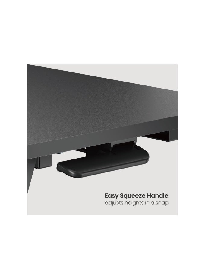 نيوستار حامل مكتب جلوس-وقوف نيوستار مع صينية لوحة مفاتيح، سطح 31.5″×15.7″، ارتفاع قابل للتعديل من 4.5-20.1″ (115-510 - Image 4