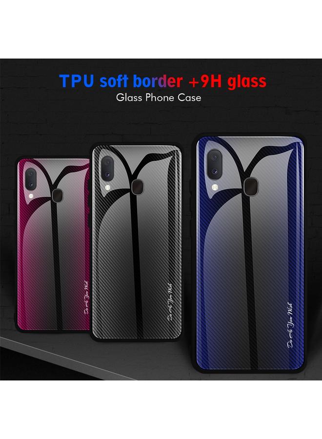 S-TOP Case For Galaxy A20 / A30 Texture Gradient Glass Protective Case - Image 3