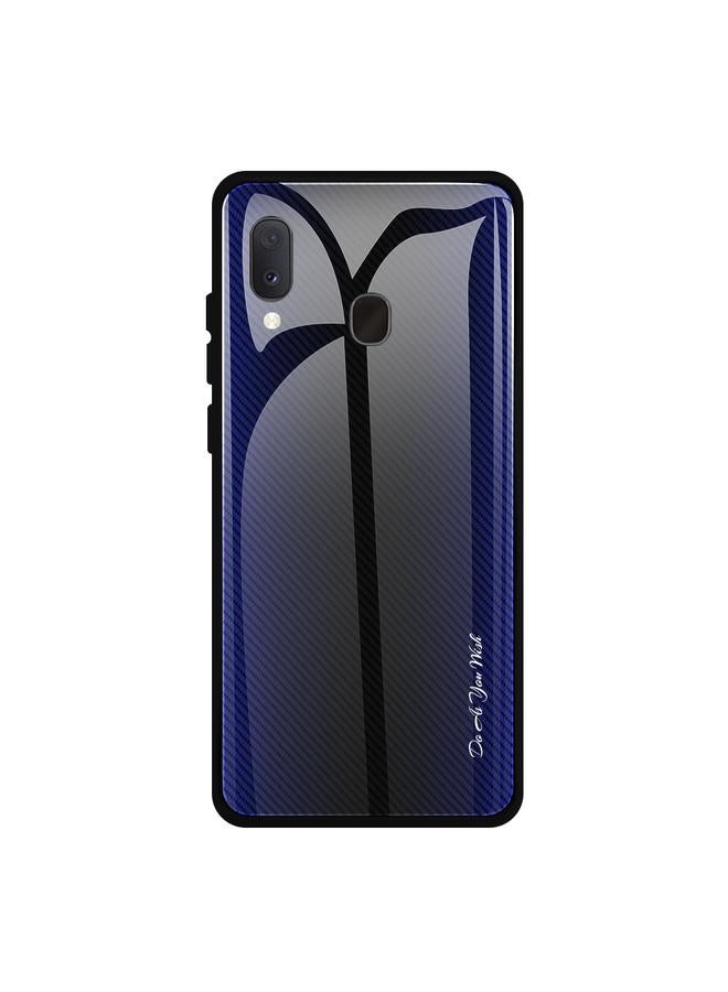 S-TOP Case For Galaxy A20 / A30 Texture Gradient Glass Protective Case - Image 1