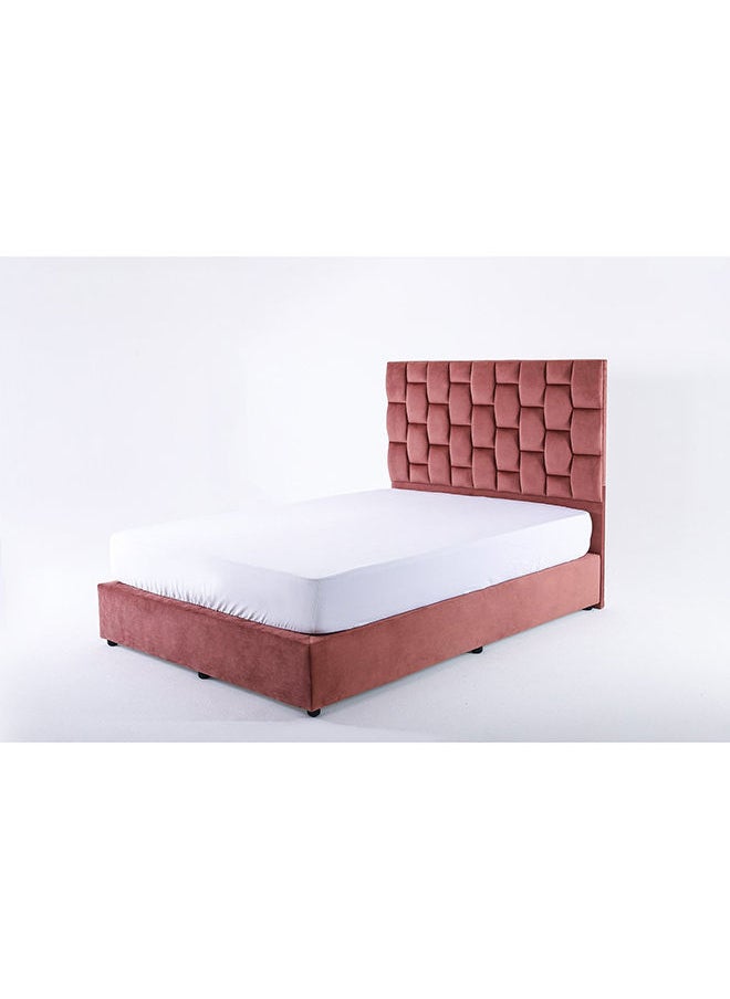 Pan Home Diana Queen Bed Velvet Pink 160x200 cm  - Image 2