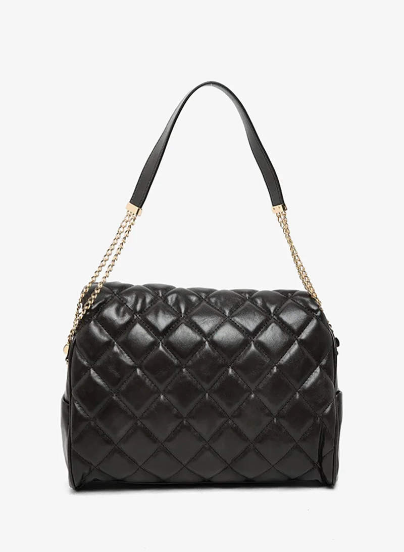 ANNE KLEIN Anne Klein Women’s Black Quilted Handbag with Chain Strap