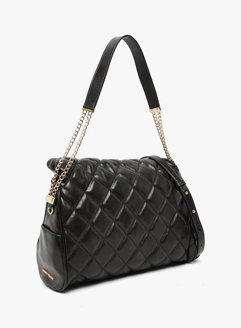 ANNE KLEIN Anne Klein Women’s Black Quilted Handbag with Chain Strap