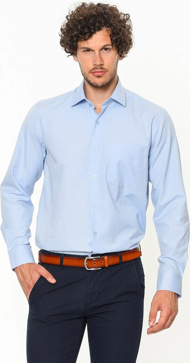 فاريتا Men's Blue Shirt Claret Red Tie Shirt Combination Set