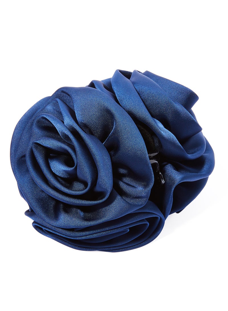 مشبك للشعر على شكل وردة، لون كحلي - Image 1