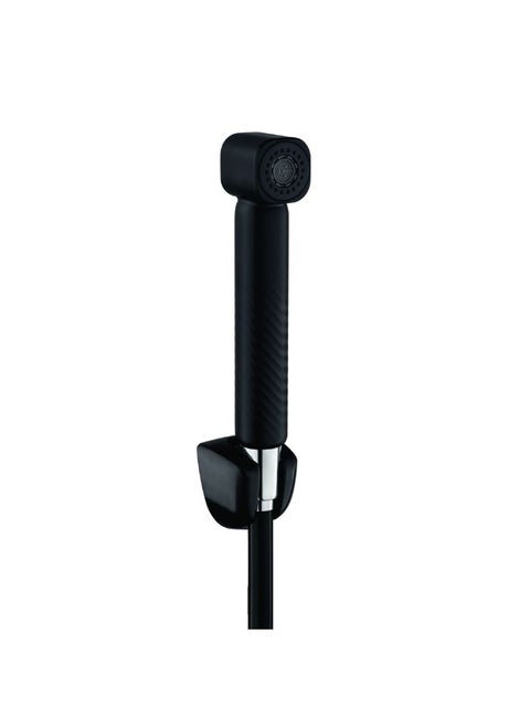 Milano Pelican Shattaf - Matt Black Finish| Pvc Jet Spray With Dual Click Button Control Handheld Bidet Sprayer Kit-Twistable Hose Fits All Standard Shower Hoses Bathroom Fixtures