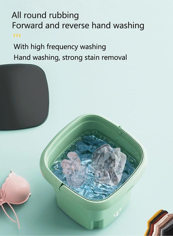 Portable Washing Machine Foldable, Mini Small Washer, with 3 Modes Cleaning, With Drain Basket, Suitable for Home, Business, Travel, College Room, RV, Apartment