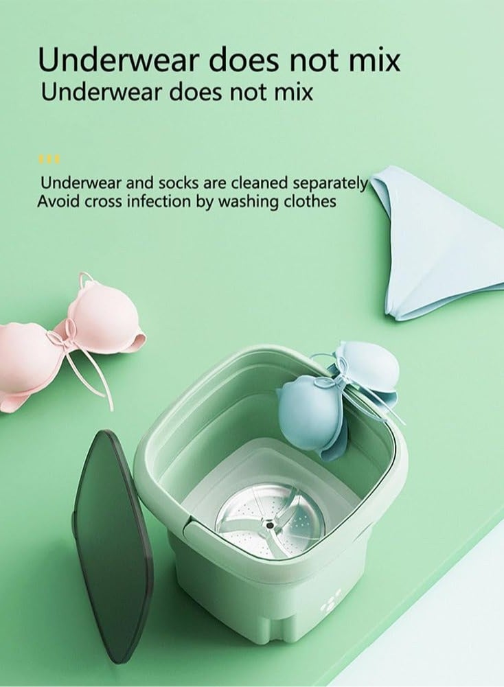 Portable Washing Machine Foldable, Mini Small Washer, with 3 Modes Cleaning, With Drain Basket, Suitable for Home, Business, Travel, College Room, RV, Apartment