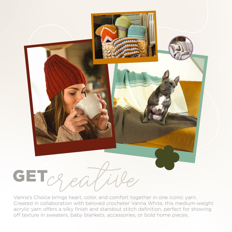 Lion Brand Yarn (1 Skein) Vanna's Choice Yarn, Grey Marble - Image 5