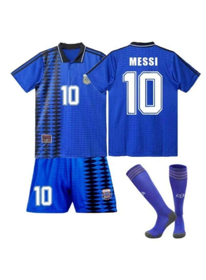 GGEROU طقم قميص كرة قدم للأطفال، قميص كرة قدم ريترو رقم 10، طقم قمصان كرة قدم بمقاسات الشباب، بدلات رياضية لكرة القدم لمشجعي الأطفال - Image 1