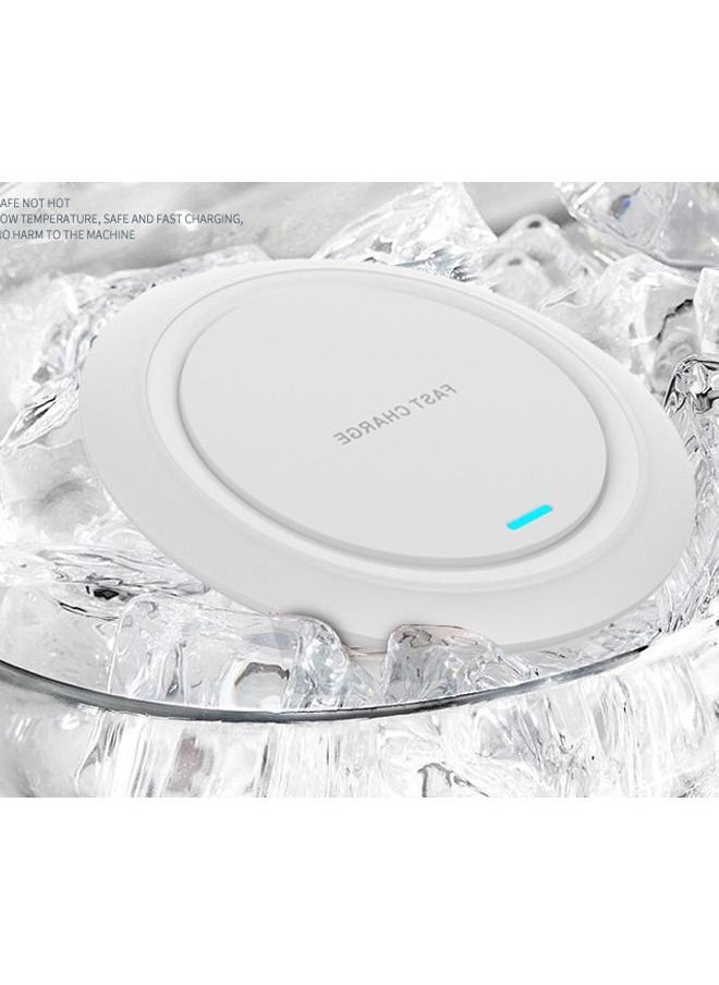 Generic - Slim Wireless Charger, 15W Max Fast Wireless Charging，Compatible with iPhone 14/13/12/12 Pro Max/12 Mini/11/XR/X/8 Plus, Samsung Galaxy S23/S22/S21/S20 Ultra/S10/S9/Note 10（White) - Image 1
