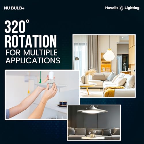 Havells T Shape Led NU Bulb 15W B22 Base|14% Wider Light Spread|100 Lumens Per Watt|Inbuilt 4.0Kv Surge Protection| 320 Degree Rotation For Multiple Applications (6500K,Cool Day Light) - Pack Of 6 - Image 4