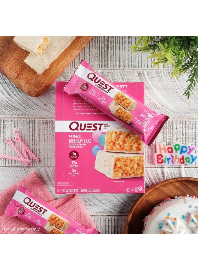 Quest Nutrition Quest Hero Protein Bar – Birthday Cake Flavor, High Protein, Low Sugar, Gluten-Free, 60g (Box of 12 Bars) - Image 2