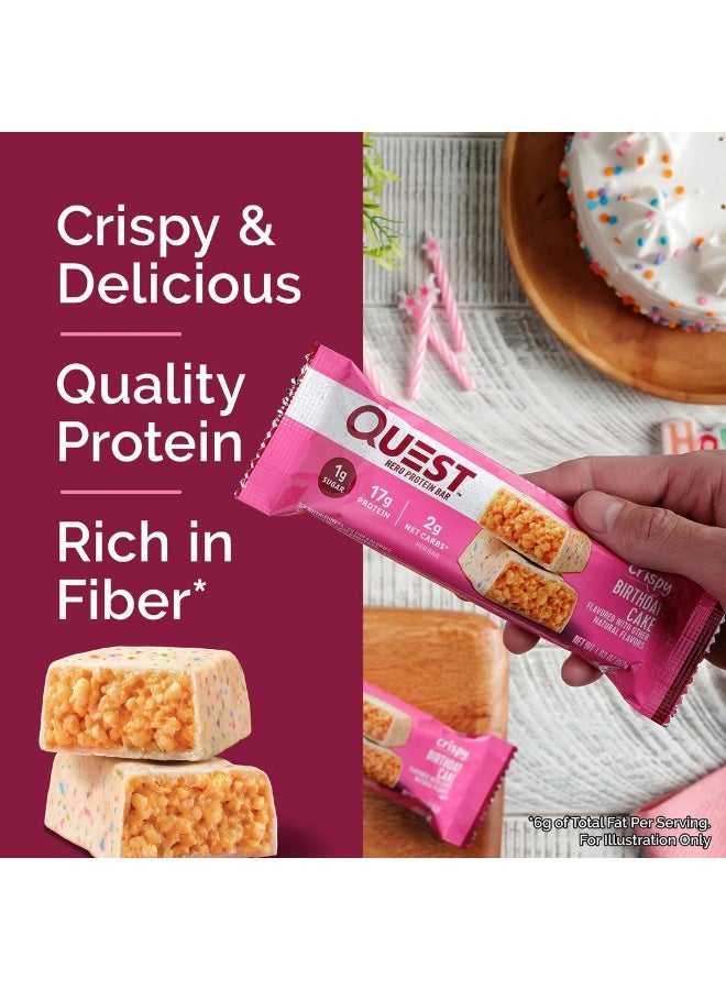 Quest Nutrition Quest Hero Protein Bar – Birthday Cake Flavor, High Protein, Low Sugar, Gluten-Free, 60g (Box of 12 Bars) - Image 4