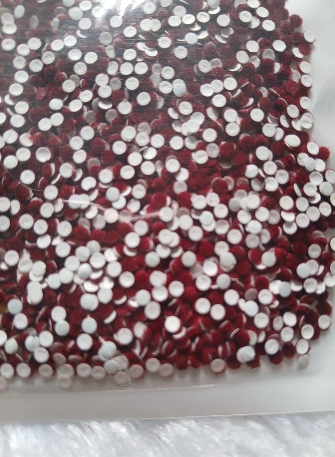 Maroon Velvet Self-Adhesive Skin Small Round Maroon Colour Matching Forehead Bindis Stickers for Girls & Women(000).