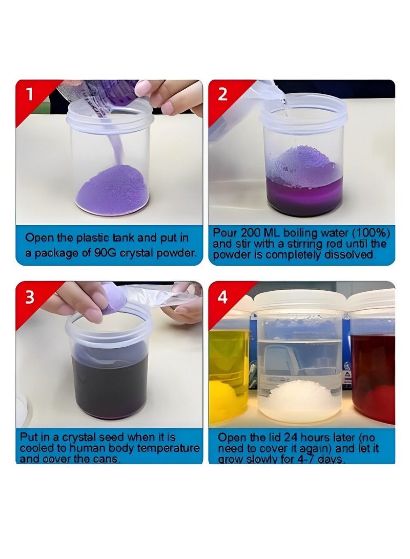 مجموعة ألعاب تعليمية بسيطة مصممة لتعزيز التجارب العلمية من خلال نمو النباتات الكريستالية، تحفز اهتمام الأطفال بالتعلم والفضول والاهتمام بالعلوم بواسطة التجارب اليدوية البسيطة، اللون أرجواني - Image 3