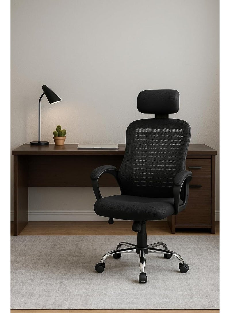 Rama Office Furniture RAMA® Home Office chair desk chair, Black medical mash chair 909 black metal base - Image 1