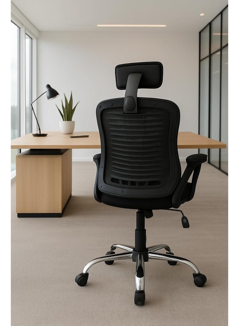 Rama Office Furniture RAMA® Home Office chair desk chair, Black medical mash chair 909 black metal base - Image 3
