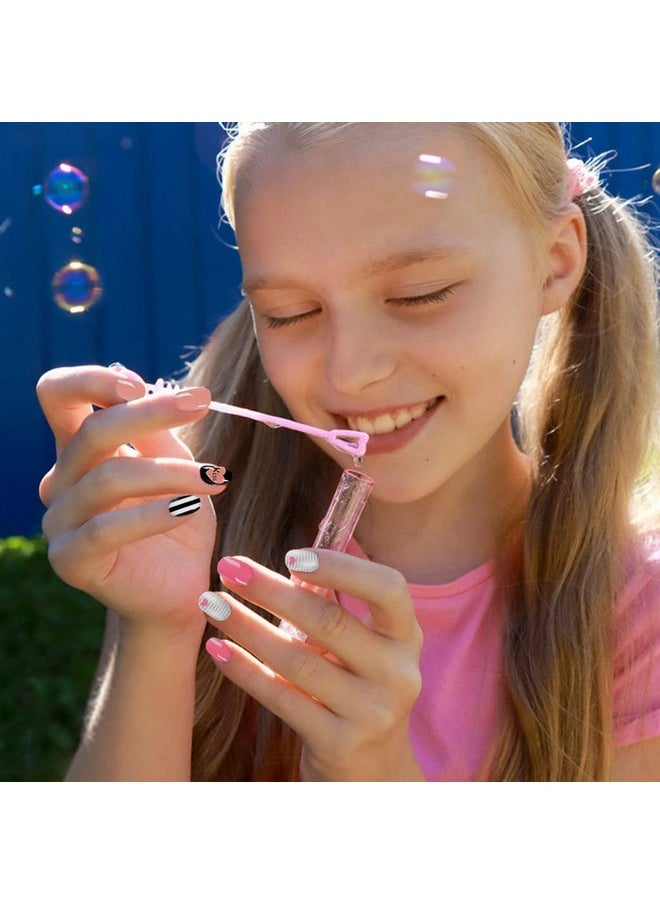 maycreate - ® 120 Pieces Girls Press On Nails Fake Nails Artificial Nails Children Full Cover Short False Fingernails For Girls Kids Nail Design Decoration (Nt 301) - Image 1
