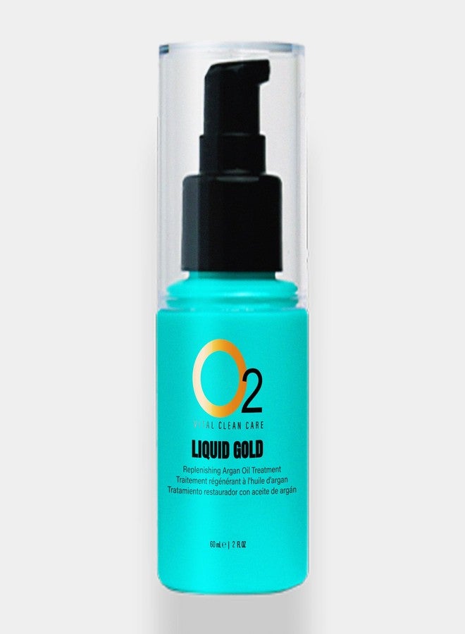 O2 Liquid Gold Replenishing Argan Oil Treatment – Lightweight Conditioning Formula That Repairs Split Ends, Eliminates Frizz, Adds Shine, and Strengthens Hair for a Smooth, Polished Finish - Image 1