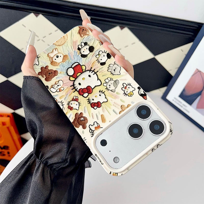 Apple iPhone 17 Pro Max phone case with a cute cat cartoon design drop-proof protective case - Image 2
