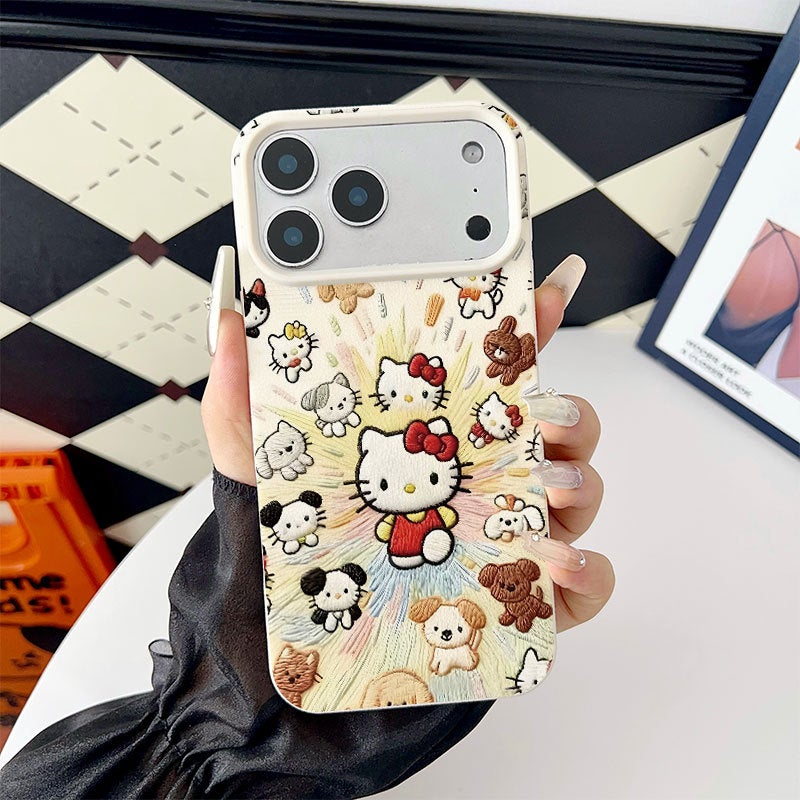 Apple iPhone 17 Pro Max phone case with a cute cat cartoon design drop-proof protective case - Image 1