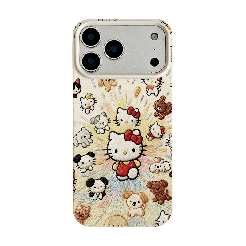 Apple iPhone 17 Pro Max phone case with a cute cat cartoon design drop-proof protective case - Image 3