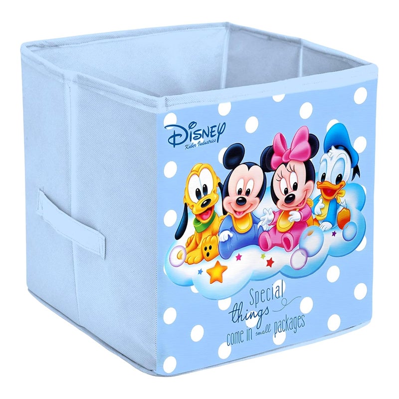 Kuber Industries Foldable Boxes For Storage Multipurpose Storage Organizer For Clothes Wardrobe Closet Toys Books Disney Baby Team Mickey Print Undergarment Organizer Basket Royal Blue - Image 1