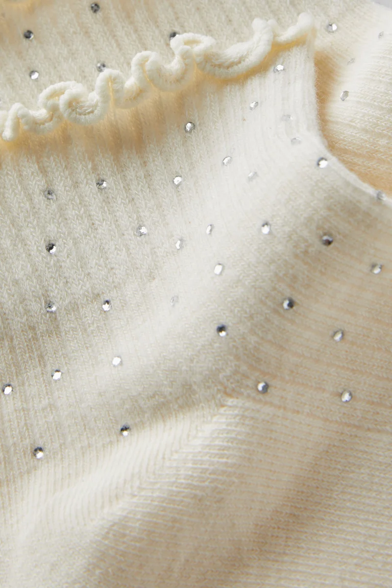 DIAMANTE FRILL ANKLE SOCK