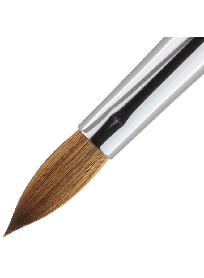 Pana Pure Kolinsky Hair Acrylic Nail Brush Oval Crimped Clear Acrylic Handle (Size 12) - Image 3