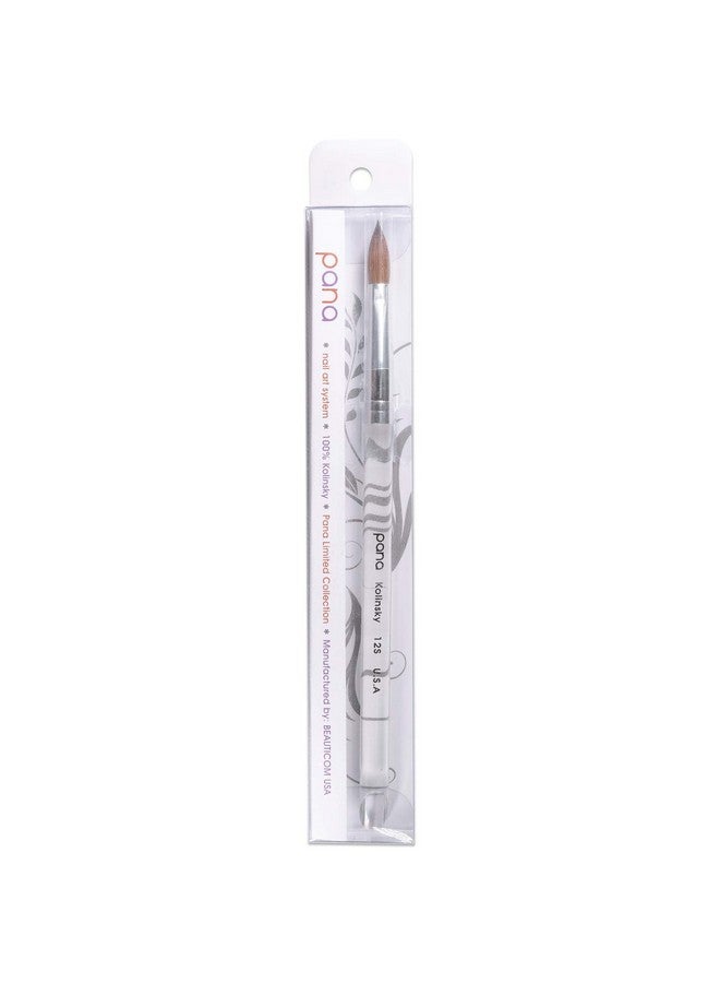 Pana Pure Kolinsky Hair Acrylic Nail Brush Oval Crimped Clear Acrylic Handle (Size 12) - Image 5