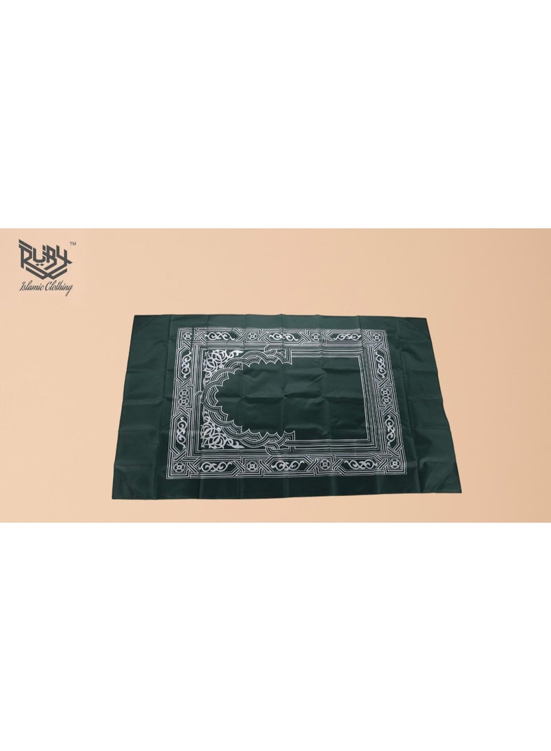 روبي للملابس الإسلامية سجادة صلاة سفر، سجادة صلاة محمولة من البوليستر مع بوصلة، سجادة صلاة مقاومة للماء 60x100 سم (5 قطع) - Image 2