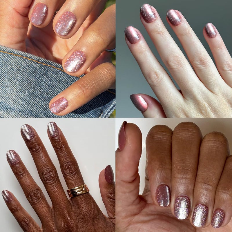 Olive & June Effects Super Stick Mani Press On Nails | Extra Short Round | No Glue Needed | 32 Tab Nails in 16 Sizes | Non-Toxic Tabs | Easy On-Off Non-Damaging Real Look | 7-Day Wear | Shacket Velvet - Image 5