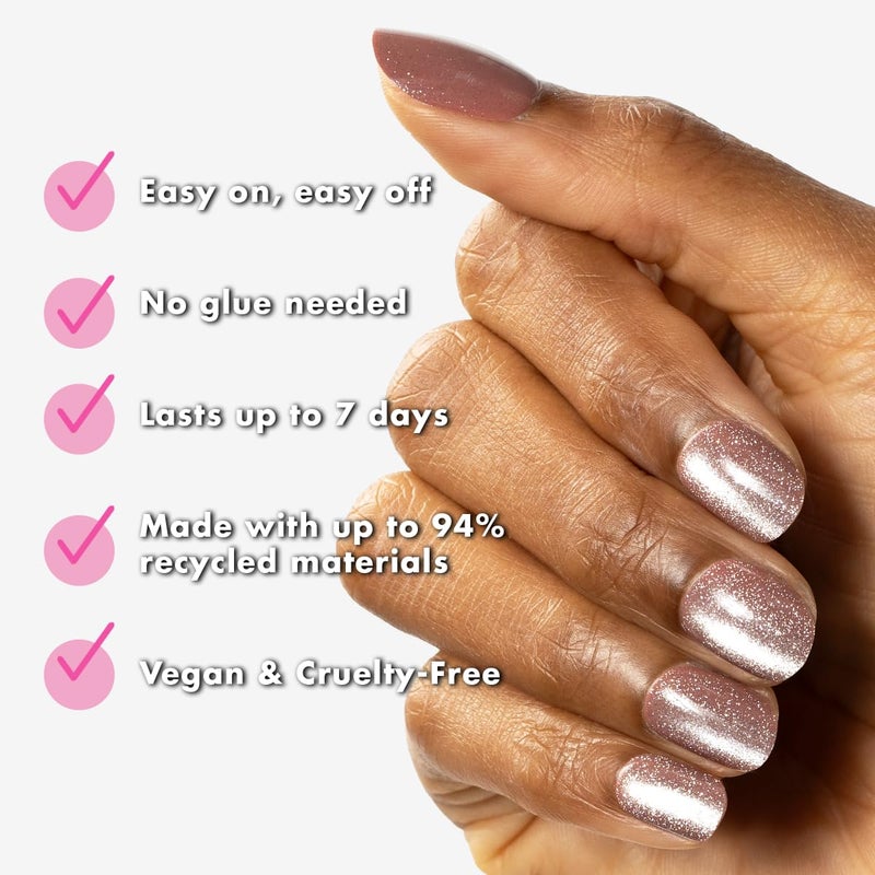 Olive & June Effects Super Stick Mani Press On Nails | Extra Short Round | No Glue Needed | 32 Tab Nails in 16 Sizes | Non-Toxic Tabs | Easy On-Off Non-Damaging Real Look | 7-Day Wear | Shacket Velvet - Image 3
