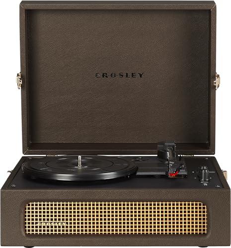 Crosley CR8017B-CO Voyager Vintage Portable Vinyl Record Player Turntable with Bluetooth in/Out and Built-in Speakers, Cocoa - Image 1