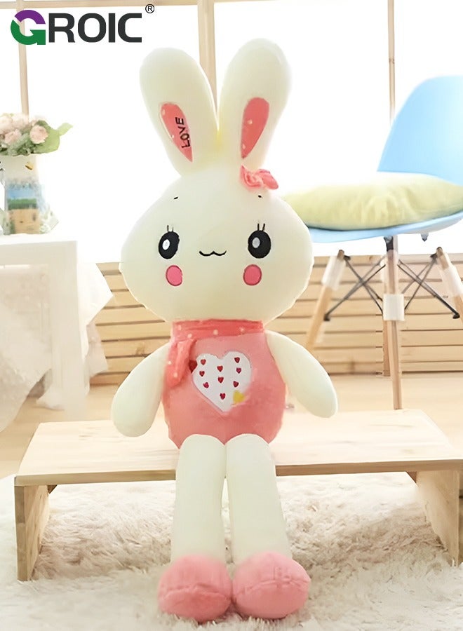 GROIC Pink Round-eyed Rabbit Plush Stuffed Animals, Big Plush Doll Cuddly Stuffed Large Plush Toy Gift for Kids Birthday Wedding Decorations - 75CM - Image 2