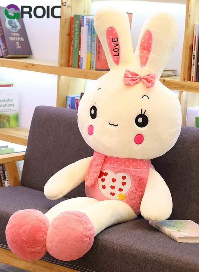 GROIC Pink Round-eyed Rabbit Plush Stuffed Animals, Big Plush Doll Cuddly Stuffed Large Plush Toy Gift for Kids Birthday Wedding Decorations - 75CM - Image 3
