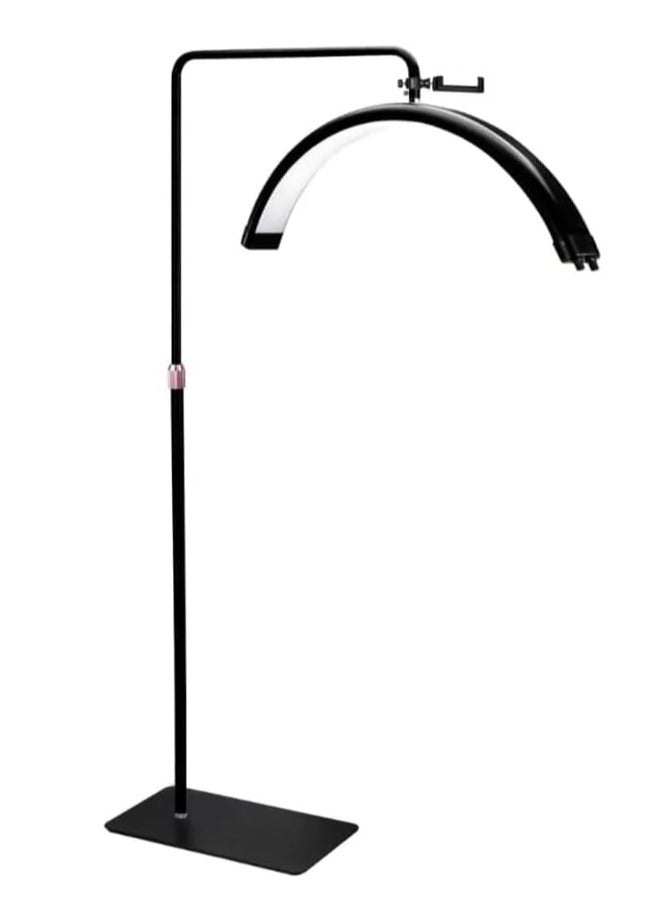 HD-M8X Modern 50W Half-moon Shaped Fill Light 3000K-6000K Dimmable LED Light Floor Lamp for SPA Tattoo Beauty Salon Eyelash Makeup (Black) - Image 1