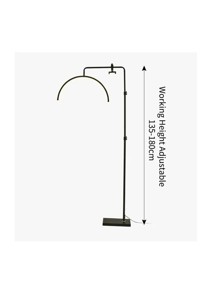 HD-M8X Modern 50W Half-moon Shaped Fill Light 3000K-6000K Dimmable LED Light Floor Lamp for SPA Tattoo Beauty Salon Eyelash Makeup (Black) - Image 4